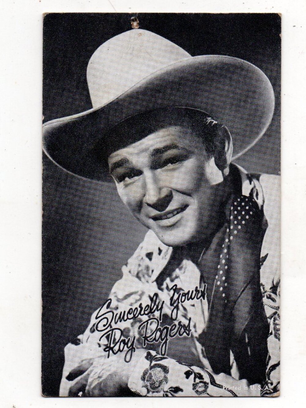 Old:1950s Roy Rogers - B & W Penny Arcade Card /Old Movie Star / Actor